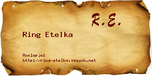 Ring Etelka névjegykártya